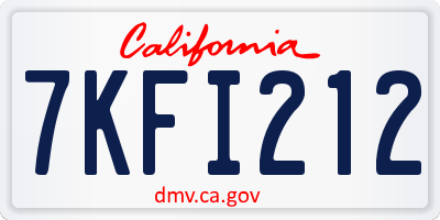 CA license plate 7KFI212