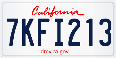CA license plate 7KFI213