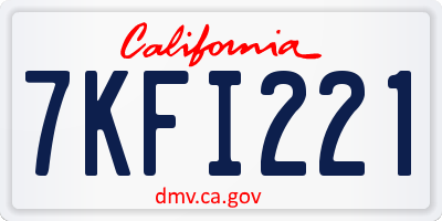 CA license plate 7KFI221
