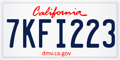 CA license plate 7KFI223
