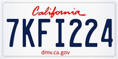 CA license plate 7KFI224