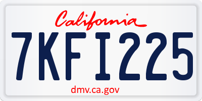 CA license plate 7KFI225