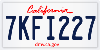 CA license plate 7KFI227
