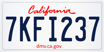 CA license plate 7KFI237