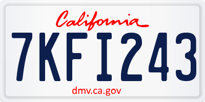 CA license plate 7KFI243