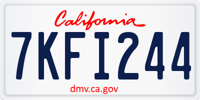 CA license plate 7KFI244