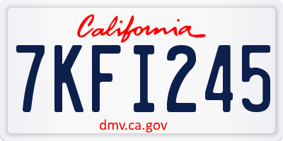 CA license plate 7KFI245