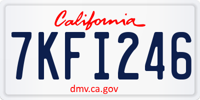 CA license plate 7KFI246
