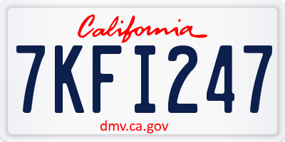 CA license plate 7KFI247