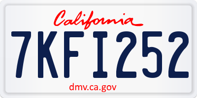 CA license plate 7KFI252