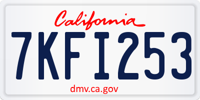 CA license plate 7KFI253