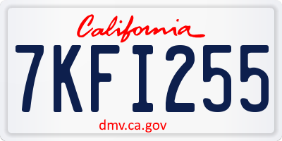 CA license plate 7KFI255