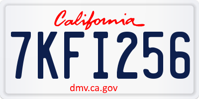 CA license plate 7KFI256