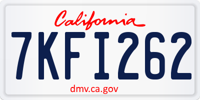CA license plate 7KFI262