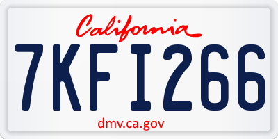 CA license plate 7KFI266