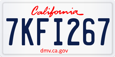 CA license plate 7KFI267