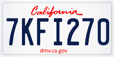 CA license plate 7KFI270