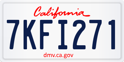 CA license plate 7KFI271