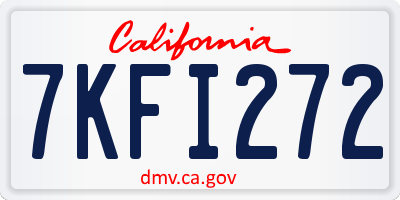 CA license plate 7KFI272