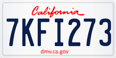 CA license plate 7KFI273