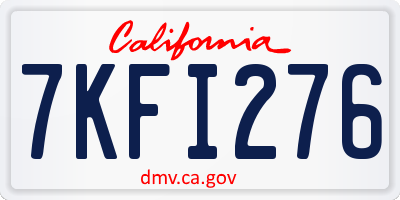 CA license plate 7KFI276