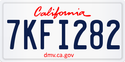 CA license plate 7KFI282