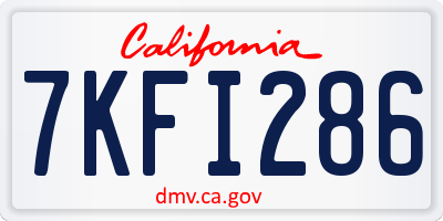 CA license plate 7KFI286