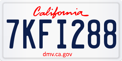 CA license plate 7KFI288