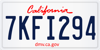 CA license plate 7KFI294