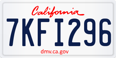 CA license plate 7KFI296