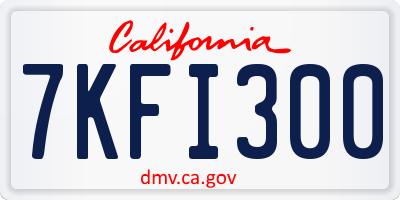 CA license plate 7KFI300