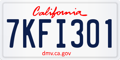 CA license plate 7KFI301