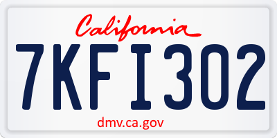 CA license plate 7KFI302
