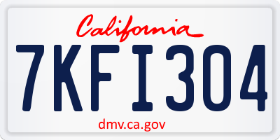 CA license plate 7KFI304