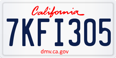 CA license plate 7KFI305