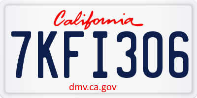 CA license plate 7KFI306