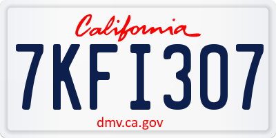 CA license plate 7KFI307