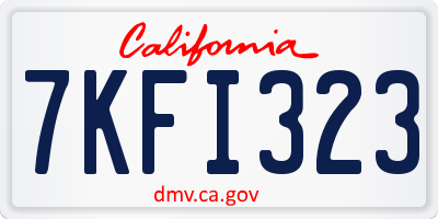 CA license plate 7KFI323