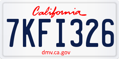 CA license plate 7KFI326