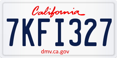 CA license plate 7KFI327