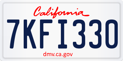 CA license plate 7KFI330