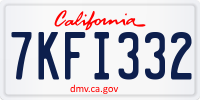 CA license plate 7KFI332