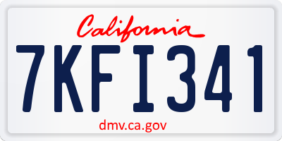 CA license plate 7KFI341