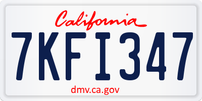 CA license plate 7KFI347