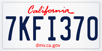 CA license plate 7KFI370