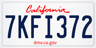 CA license plate 7KFI372