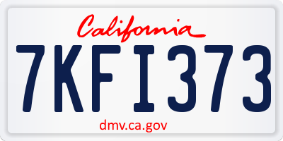 CA license plate 7KFI373