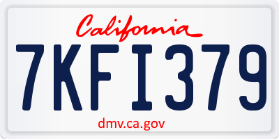 CA license plate 7KFI379