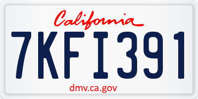 CA license plate 7KFI391