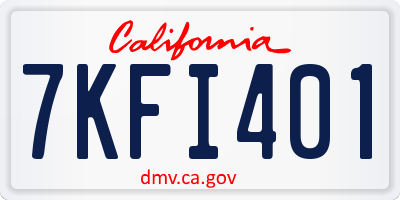 CA license plate 7KFI401